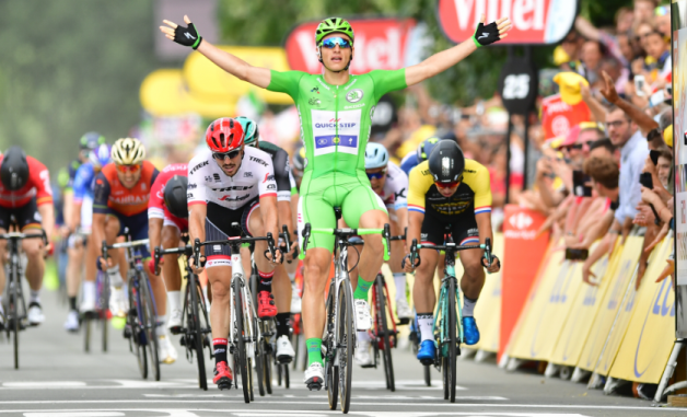 Kittel wint zijn vierde, Groenewegen wordt derde