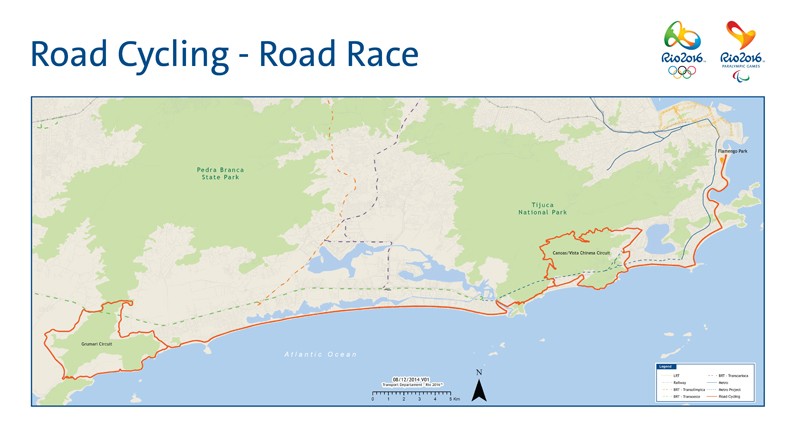 Routes wegwedstrijd en tijdrit Rio 2016 vast gesteld